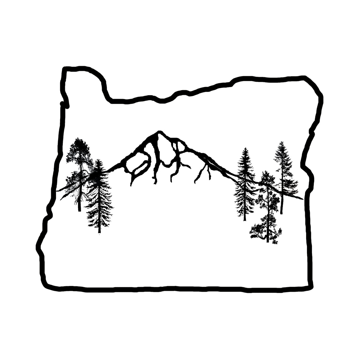 Oregon Map Mt Hood Salty Raven
