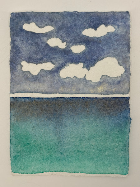 My heart is water 8x10  - Original Watercolor Paintings By Seasons Kaz Sparks