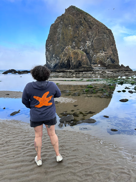 Sea Star Starfish Ultra Soft Zip Up-Hoodie - Unisex Heather Navy