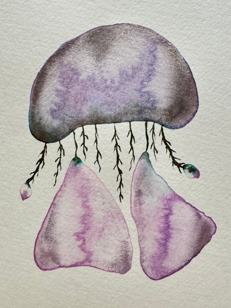 Fern Jelly 11x14  - Original Watercolor Paintings By Seasons Kaz Sparks