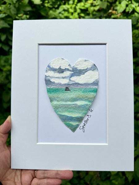 Pyramid Rock Daydreaming 8x10  - Original Watercolor Paintings By Seasons Kaz Sparks