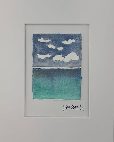 My heart is water 8x10  - Original Watercolor Paintings By Seasons Kaz Sparks