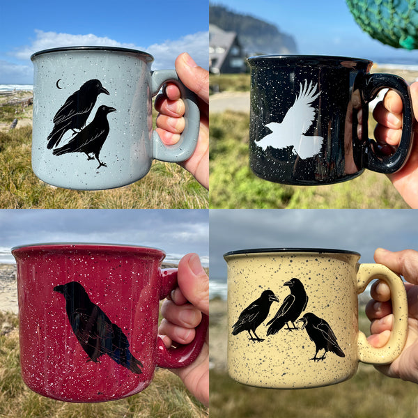 "All the Ravens" Boxed 15oz Ceramic Campfire Mug Glassware Set of 4