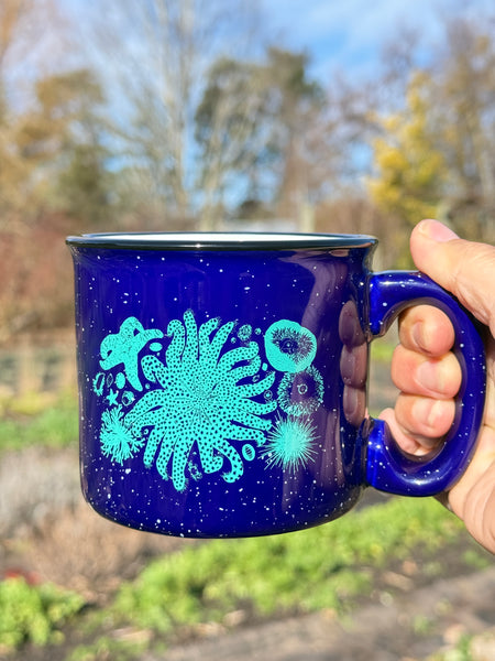 Tide Pool Treasures Cobalt 15oz Ceramic Campfire Mug