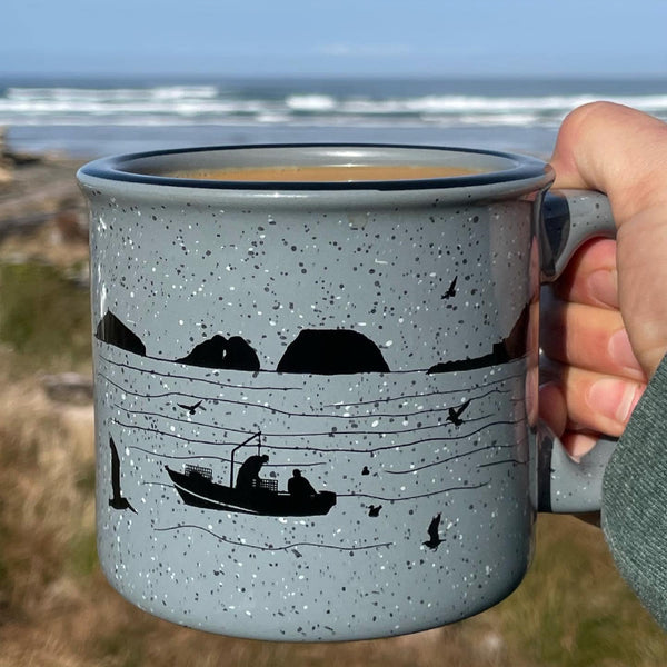 Bay Bounty Grey 15oz Ceramic Campfire Mug