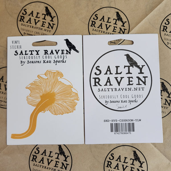 Chanterelle Mushroom HVS Vinyl Peel Away Sticker