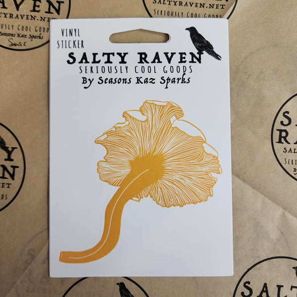 Chanterelle Mushroom HVS Vinyl Peel Away Sticker