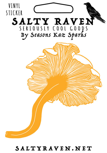 Chanterelle Mushroom HVS Vinyl Peel Away Sticker