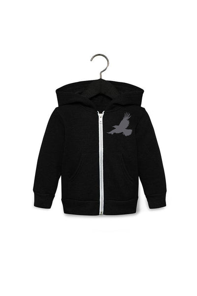 Celestial Raven - Youth Zip Up Hoodie Black