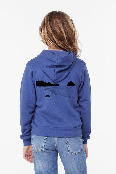 Crabby Beach - Youth Pull Over Hoodie Heather True Royal