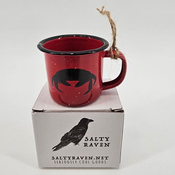 Crabby - Mini Enamel Campfire Espresso Mugs or Ornaments 3oz