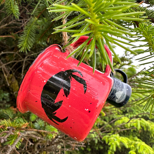 Crabby - Mini Enamel Campfire Espresso Mugs or Ornaments 3oz