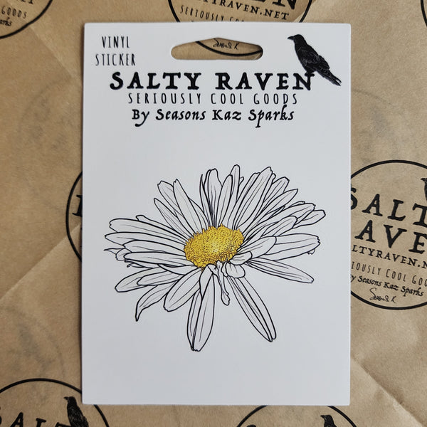 Daisy Flower HVS Vinyl Peel Away Sticker