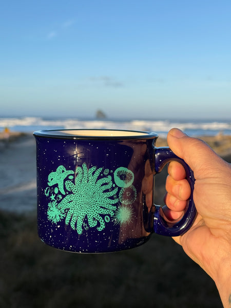 Tide Pool Treasures Cobalt 15oz Ceramic Campfire Mug