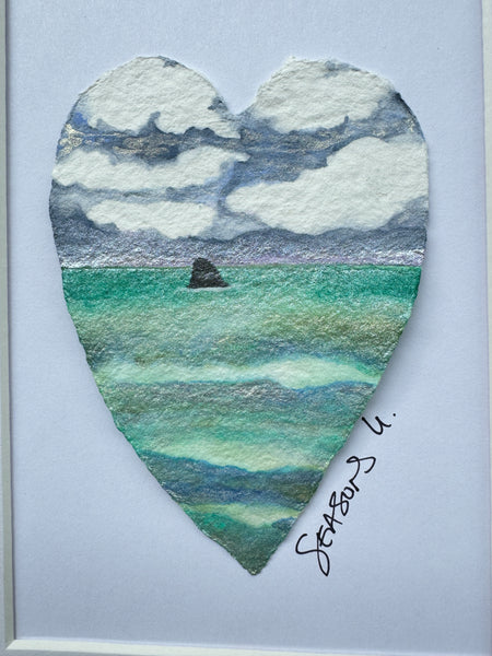 Pyramid Rock Daydreaming 8x10  - Original Watercolor Paintings By Seasons Kaz Sparks