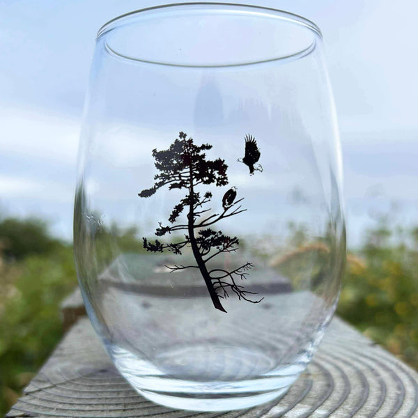 Coastal Eagles Stemless Wine Glass Single Boxed & Sets