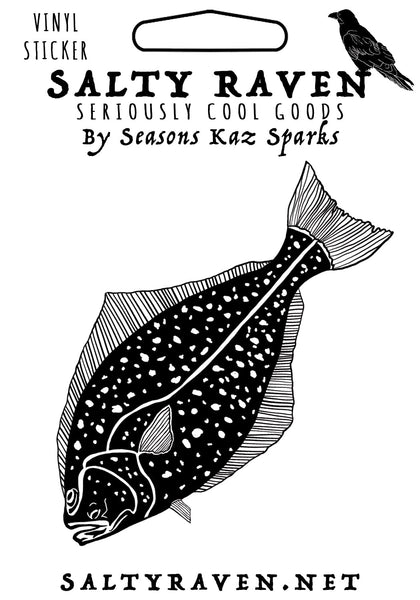 Halibut Fish HVS Vinyl Peel Away Sticker