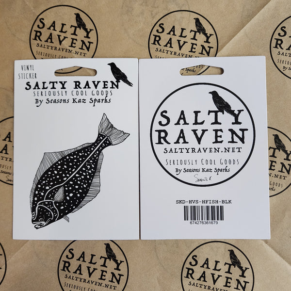 Halibut Fish HVS Vinyl Peel Away Sticker