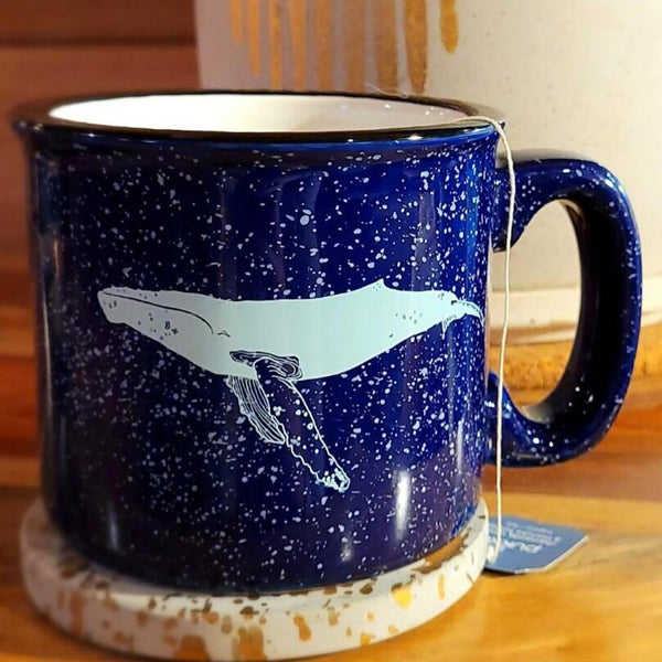 Humpback Whale Cobalt Blue 15oz Ceramic Campfire Mug