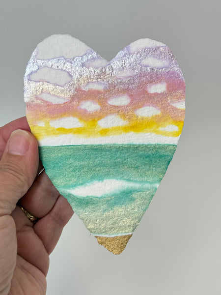 Pastel skies 8x10  - Original Watercolor Paintings By Seasons Kaz Sparks