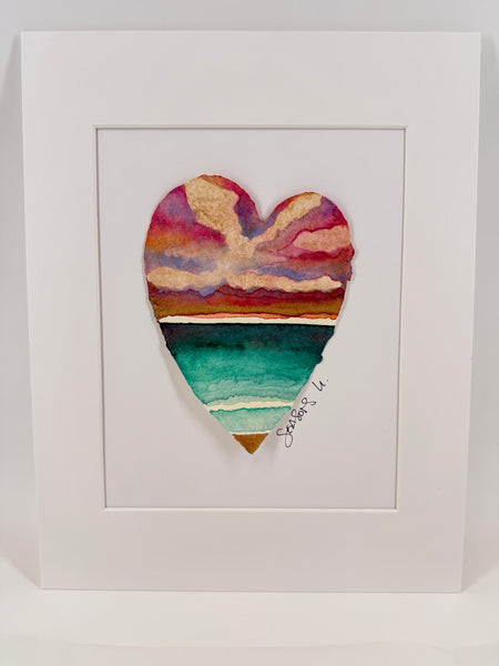 Crimson Night Sky 11 x 14  - Original Watercolor Paintings By Seasons Kaz Sparks