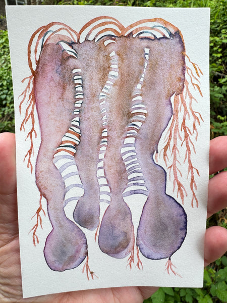 Edgar the Jellyfish  8x10  - Original Watercolor Paintings By Seasons Kaz Sparks