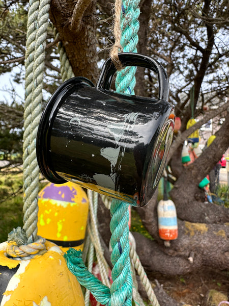 Moon Over Three Graces - Mini Enamel Campfire Espresso Mugs or Ornaments 3oz