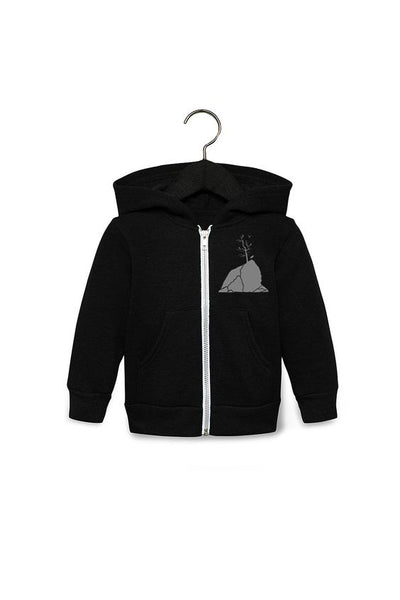 Moon Over Three Graces - Youth Zipped Hoodie Black