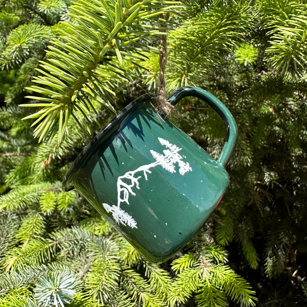 Mt Forest - Mini Enamel Campfire Espresso Mugs or Ornaments 3oz