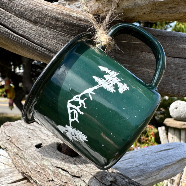 Mt Forest - Mini Enamel Campfire Espresso Mugs or Ornaments 3oz