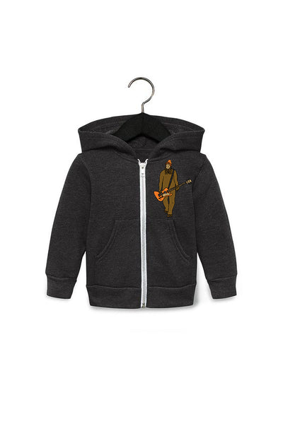 Mr Big on Bass- Youth Zipped Hoodie Dark Grey Heather