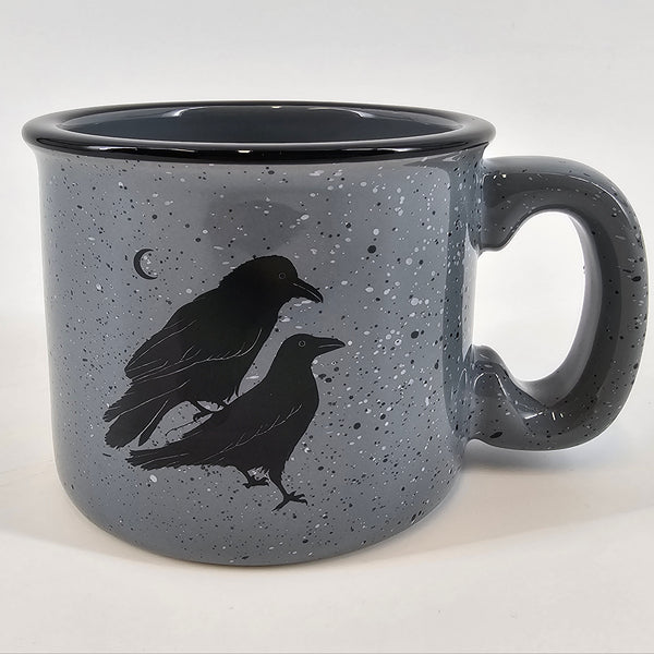 Celestial Ravens Grey 15oz Ceramic Campfire Mug