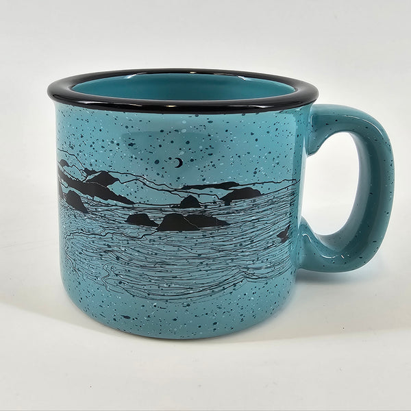 Whale's Tail Aqua 15oz Ceramic Campfire Mug
