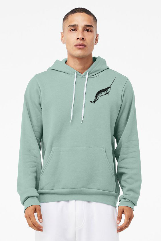 Narwhal Whale Ultra Soft Pull Over Sponge Fleece Hoodie – Salty Raven