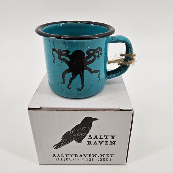 Octopus - Mini Enamel Campfire Espresso Mugs or Ornaments 3oz