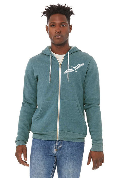 Pelicanza Pelican Beach Ultra Soft Zip Up Hoodie - Heather Deep Teal