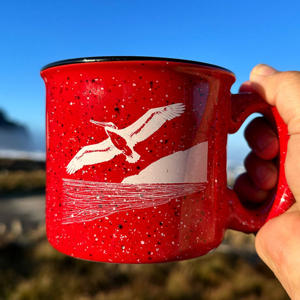 Pelicanza Beach Red 15oz Ceramic Campfire Mug