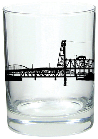 Portland Bridges Rocks Glass