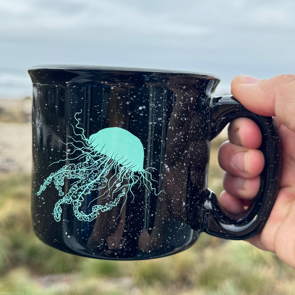 Sashay Jellyfish Black 15oz Ceramic Campfire Mug