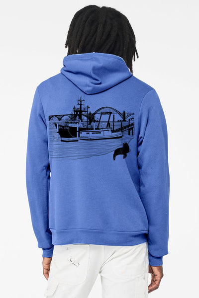 Sea Lion's Port Sponge Fleece Pull Over Hoodie - Unisex Heather Columbia Blue