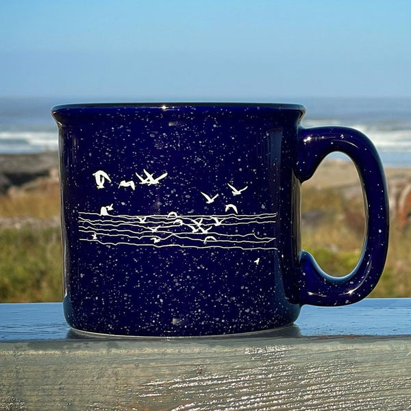 Seagull Beach Cobalt Blue 15oz Ceramic Campfire Mug