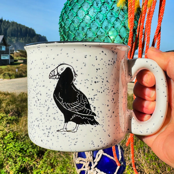 Tufted Puffin White 15oz Ceramic Campfire Mug