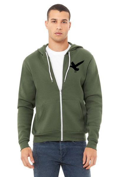 Twin Rocks Ultra Soft Zip up Hoodie - Unisex Military Green