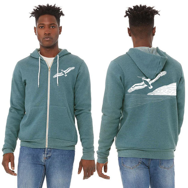 Pelicanza Pelican Beach Ultra Soft Zip Up Hoodie - Heather Deep Teal