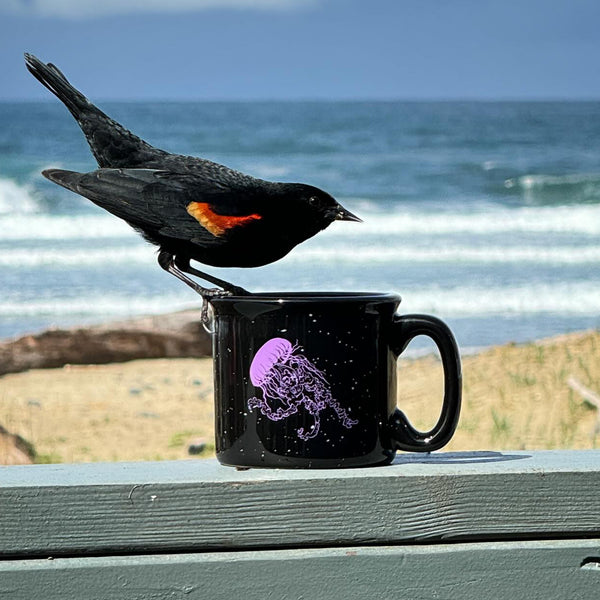 Vogue Jellyfish Black 15oz Ceramic Campfire Mug