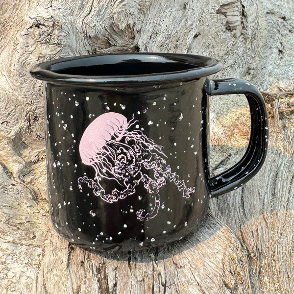 Vogue Jellyfish -  Mini Enamel Campfire Espresso Mugs or Ornaments 3oz