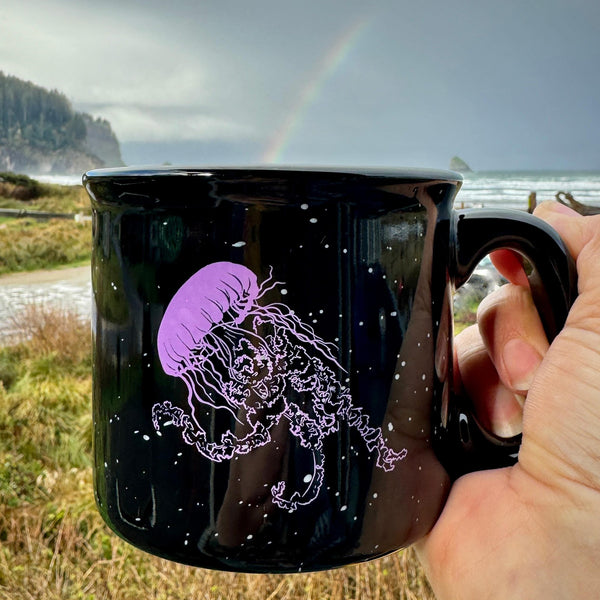 Vogue Jellyfish Black 15oz Ceramic Campfire Mug