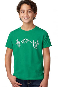 Mountain Forest T-Shirt -  Toddler & Youth Kelly Green