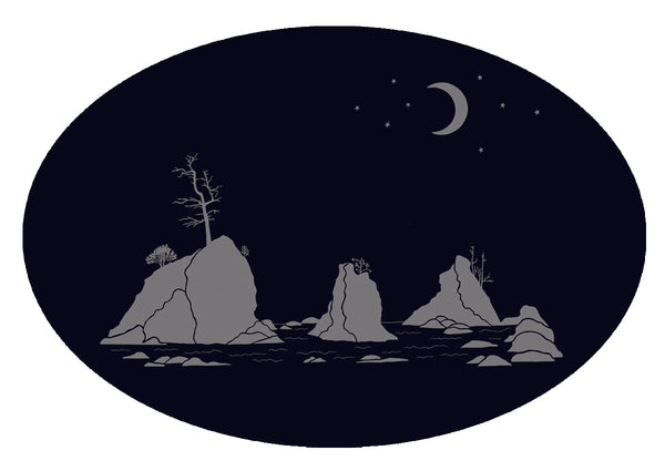 Moon Over Three Graces Lapel Pin
