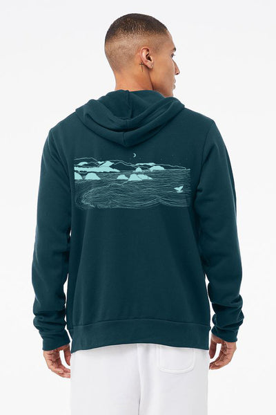 Whale's Tail Atlantic Blue Ultra Soft BellaCanvas Pullover Hoodie